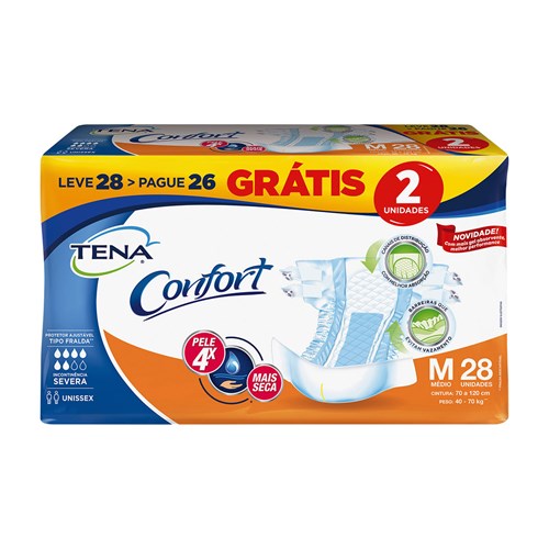 Fralda Geriátrica Tena M Confort 28 Unidades - Embalagem Promocional