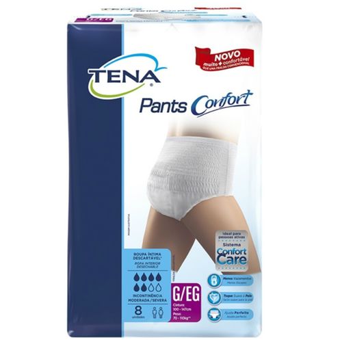 Fralda Geriátrica Tena Pants C/8 Confort G/eg Pc
