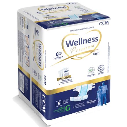 Fralda Geriátrica Wellness Premium G 8 Unidades
