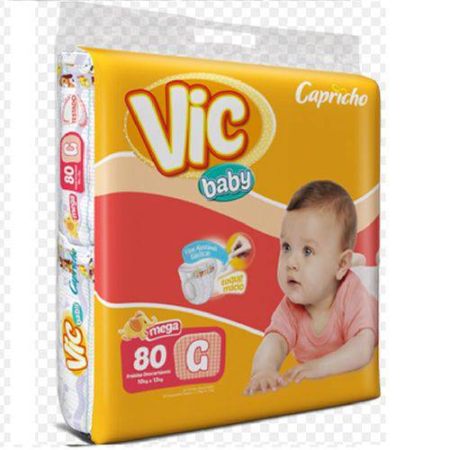Fralda Infantil Descartavel Vic Baby G C/80