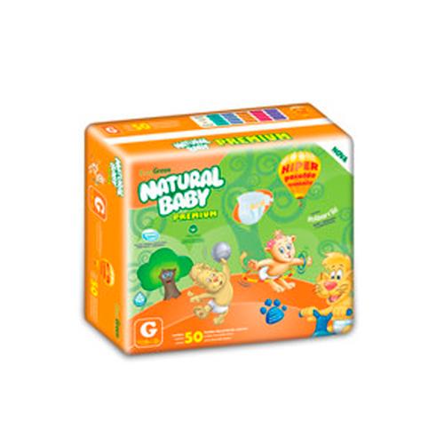 Fralda Infantil Natural Baby Premium - Tamanho G - 50 Unidades