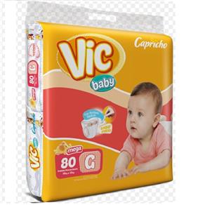 Fralda Infantil Vic Baby G 3 Pacote com 80 Cxf