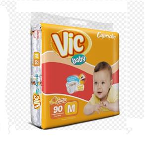 Fralda Infantil Vic Baby M 3 Pacote com 90 Cxf