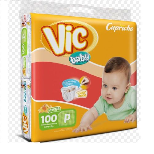 Fralda Infantil Vic Baby P 3 Pct. C/100 Cxf