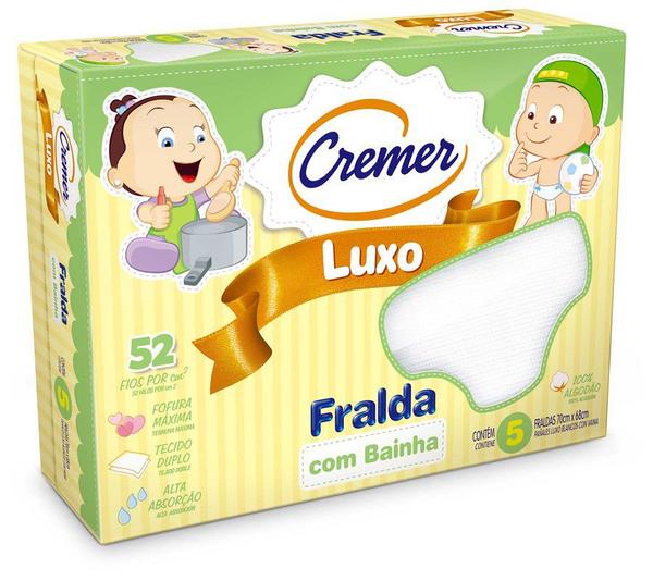 Fralda Luxo com Bainha 5 Un. 55637 Cremer