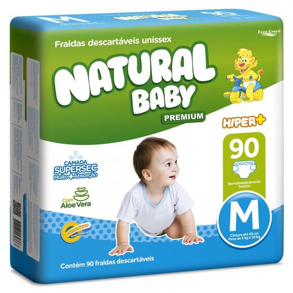 Fralda Natural Baby - M - 90 Unidades