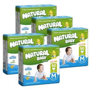 Fralda Natural Baby Premium Hiper M - Kit com 450 Unidades