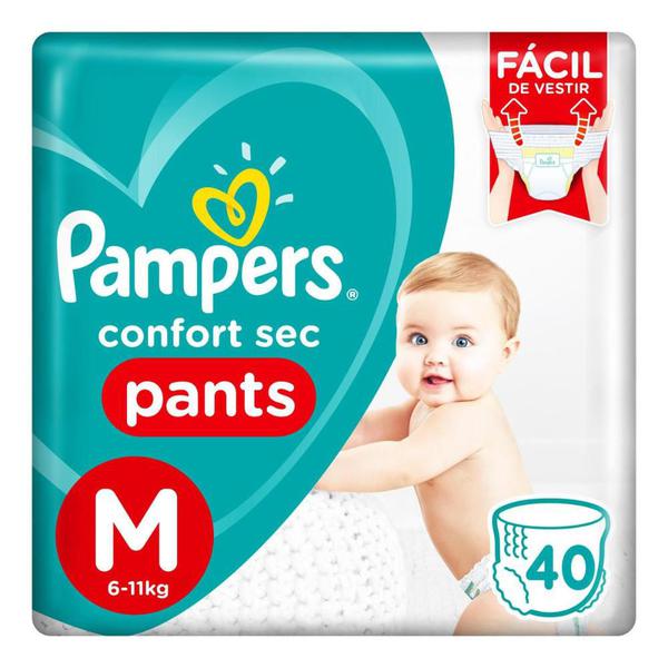 Fralda Pampers Confort Sec Pants Tamanho M 40 Tiras
