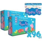 Fralda Peppa Pig M Kit Com 2 Pct, 96 Uni. Barato Atacado