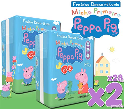 Fralda Peppa Pig Pratico Xg Kit com 2 Pct, 28 Uni.