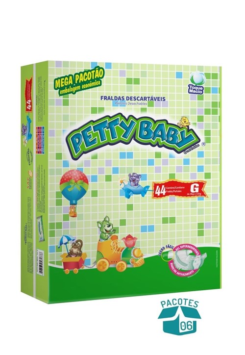 Fralda Petty Baby - Mega Pacotão G - 264 Unidades