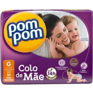 Fralda Pom Pom Colo de Mãe G C/20