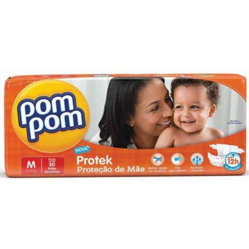 Fralda Pom Pom Protek Baby Jumbo M C/30 Und