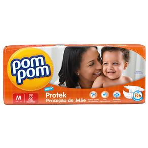 Fralda Pom Pom Protek Proteção de Mãe Jumbo com 30 Unidades - Tamanho M