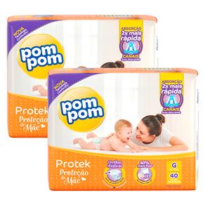 Fralda Pom Pom Protek Proteção de Mãe Mega com 88 Unidades - Tamanho G