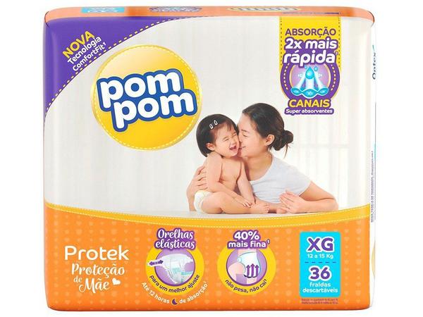 Fralda Pom Pom Protek Proteção de Mãe Mega - XG 36 Unidades