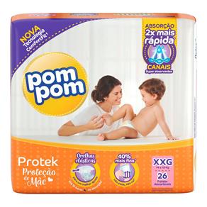 Fralda Pom Pom Protek Proteção de Mãe Mega Xxg 26 Unidades
