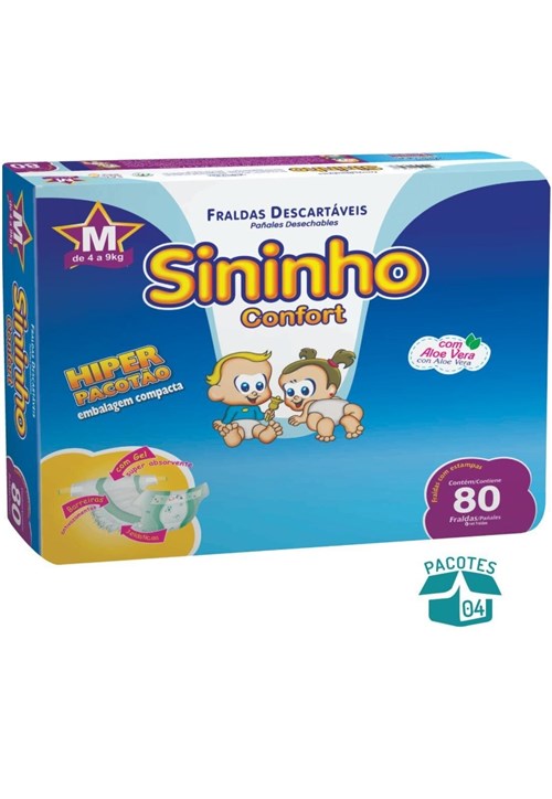 Fralda Sininho Confort Hiper Pacotão M - 320 Unidades