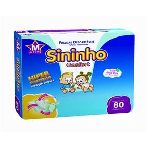 Fralda Sininho Confort Hiper Pacotão M - 80 Unidades