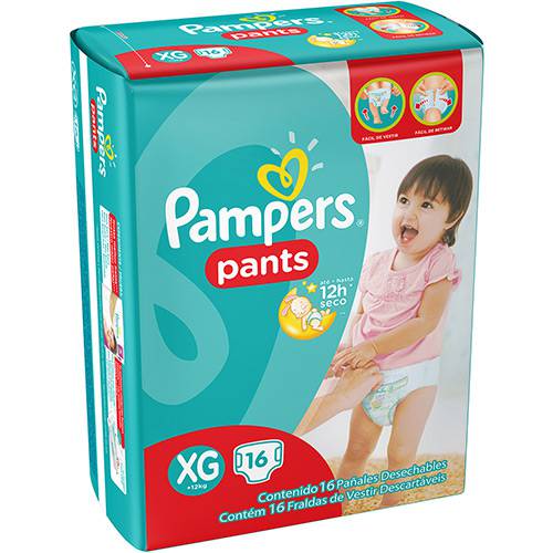 Fraldas Descartáveis Pampers Pants XG - Pacotão 16 Unidades