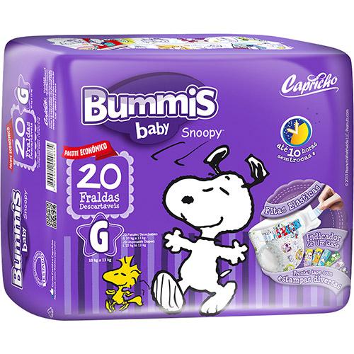 Fraldas Descartáveis Snoopy Prática G - 20 Unidades