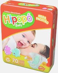 Fraldas Hipopó Baby Mega G com 70 Unidades - Ccm