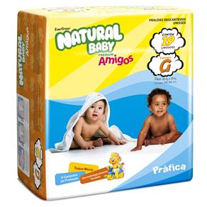 Fraldas Natural Baby Premium Amigos G - 19 Unidades