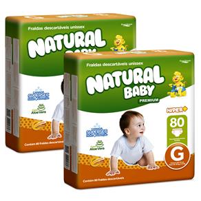 Fraldas Natural Baby Premium G - 160 Unidades