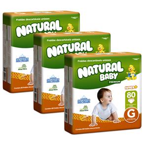 Fraldas Natural Baby Premium G - 240 Unidades
