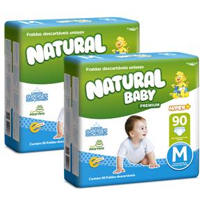Fraldas Natural Baby Premium M - 180 Unidades