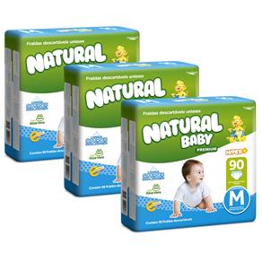 Fraldas Natural Baby Premium M - 270 Unidades