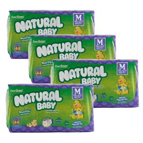 Fraldas Natural Baby Premium Mega M - Kit com 176 Unidades