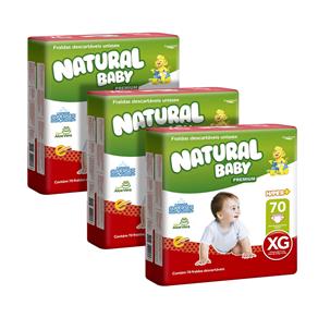 Fraldas Natural Baby Premium XG - 210 Unidades