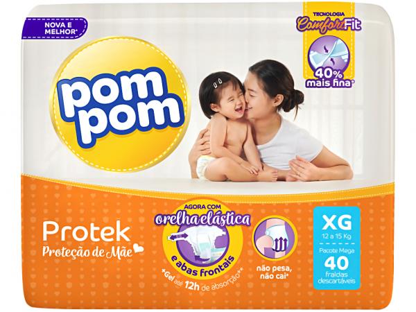 Fraldas Pom Pom Protek Proteção de Mãe - Tam. XG 40 Unidades