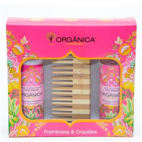 Framboesa & Orquídea Orgânica - Kit Loção Hidratante + Sabonete Líquido + Pente Kit - 100ml + 100ml + 1 Unidade