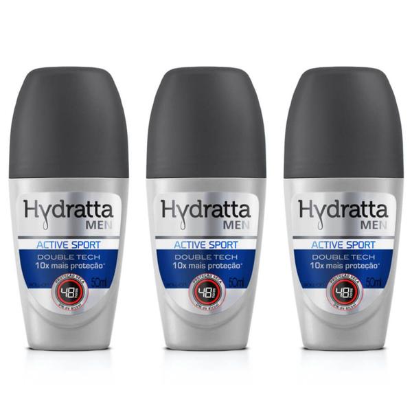Francis Hydratta Active Sport Desodorante Rollon 50ml (Kit C/03)