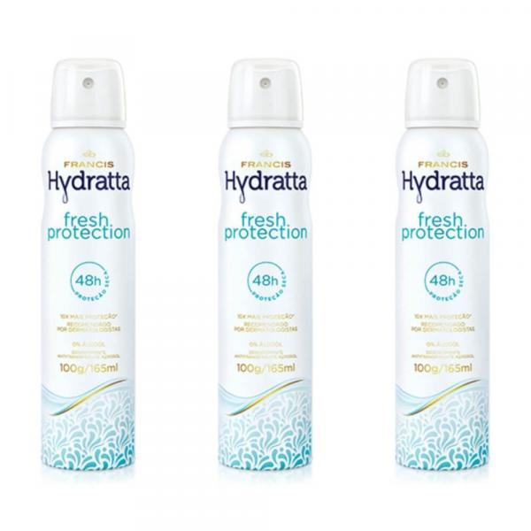 Francis Hydratta Fresh Protection Desodorante Aerosol 165ml (Kit C/03)
