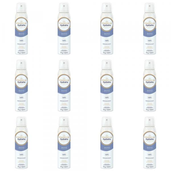 Francis Hydratta Sensitive Care Jasmim Desodorante Aero 150ml (Kit C/12)