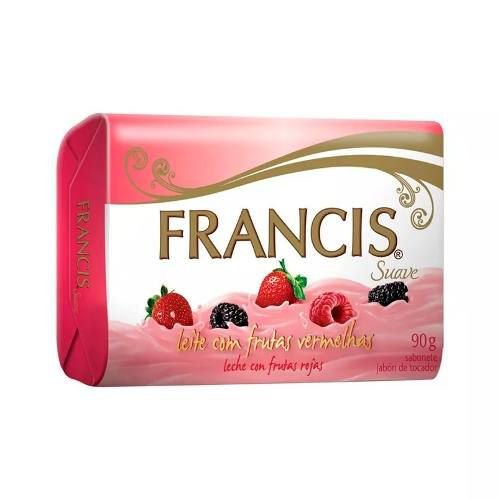 Francis Suave Leite e Frutas Vermelhas Sabonete 90g (Kit C/03)