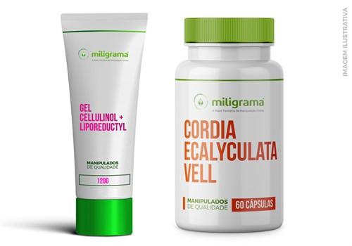 Frasco Cordia Ecalyculata Vell 300mg 60 Cápsulas+ Frasco Gel Cellulinol com Liporeductyl 120ml - Miligrama
