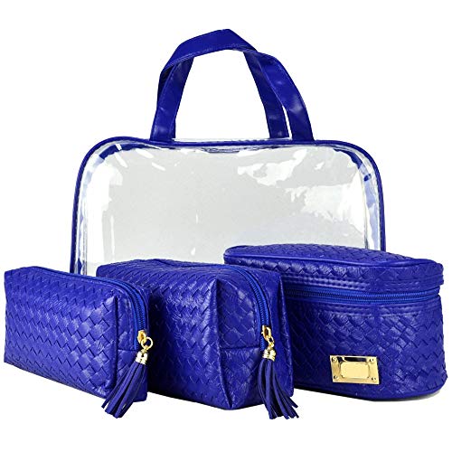 Frasqueiras Necessaire Feminina Luxo Azul Kit 4 Peças CBRN08186