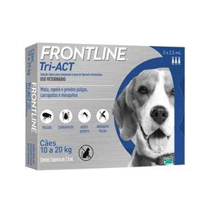 Frontline Tri-Act 10 a 20kg 2ml Merial 3 Pipetas
