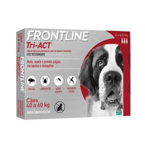 Frontline Tri-Act 40 a 60kg 6ml Merial 3 Pipetas