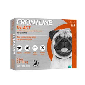 Frontline Tri-Act 5 a 10kg 1ml Merial 3 Pipetas