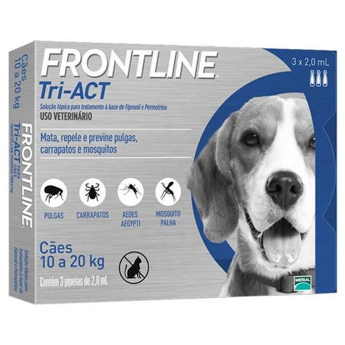 Frontline Tri-act para Cães de 10 a 20 Kg com 3 Und