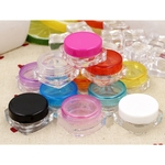 3g / 5g Transparente quadrado pequeno frasco cosmético Frasco vazio Pot Eyeshadow Lip Balm Creme Container Gostar