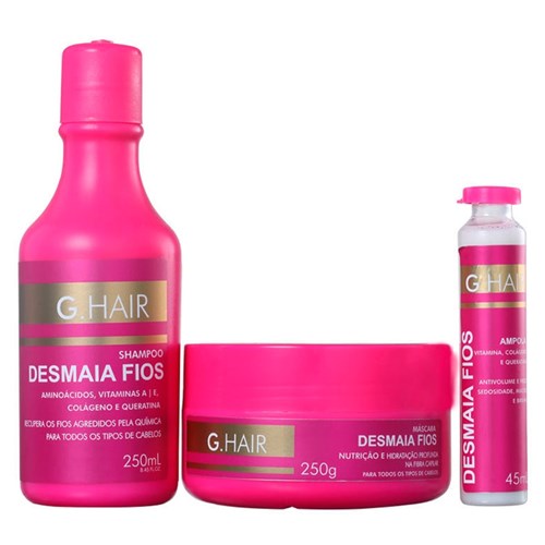 G.Hair Desmaia Fios Kit Shampoo + Máscara + Ampola Kit