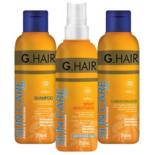 G.Hair Sun Care Praia e Piscina Kit Shampoo + Condicionador + Spray