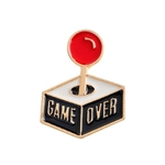 Game Over Joystick Alloy Esmalte Broche Pin Jeans Casaco Collar Jóias Badge Decor