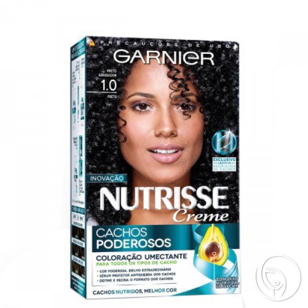 Garnier - Coloração Nutrisse Creme Cachos Poderosos N 1.0 Preto Arrasador - L'oréal Paris